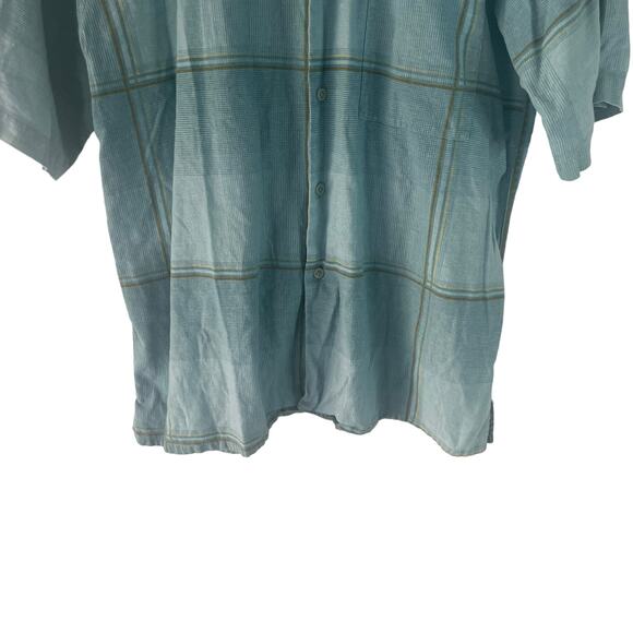 Bruno Men's Size Large Linen Blend Light Blue Button Up Shirt - Picture 3 of 7